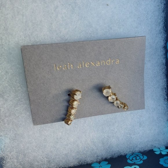 Leah Alexandra moonstone and white topaz earrings - Picture 1 of 4